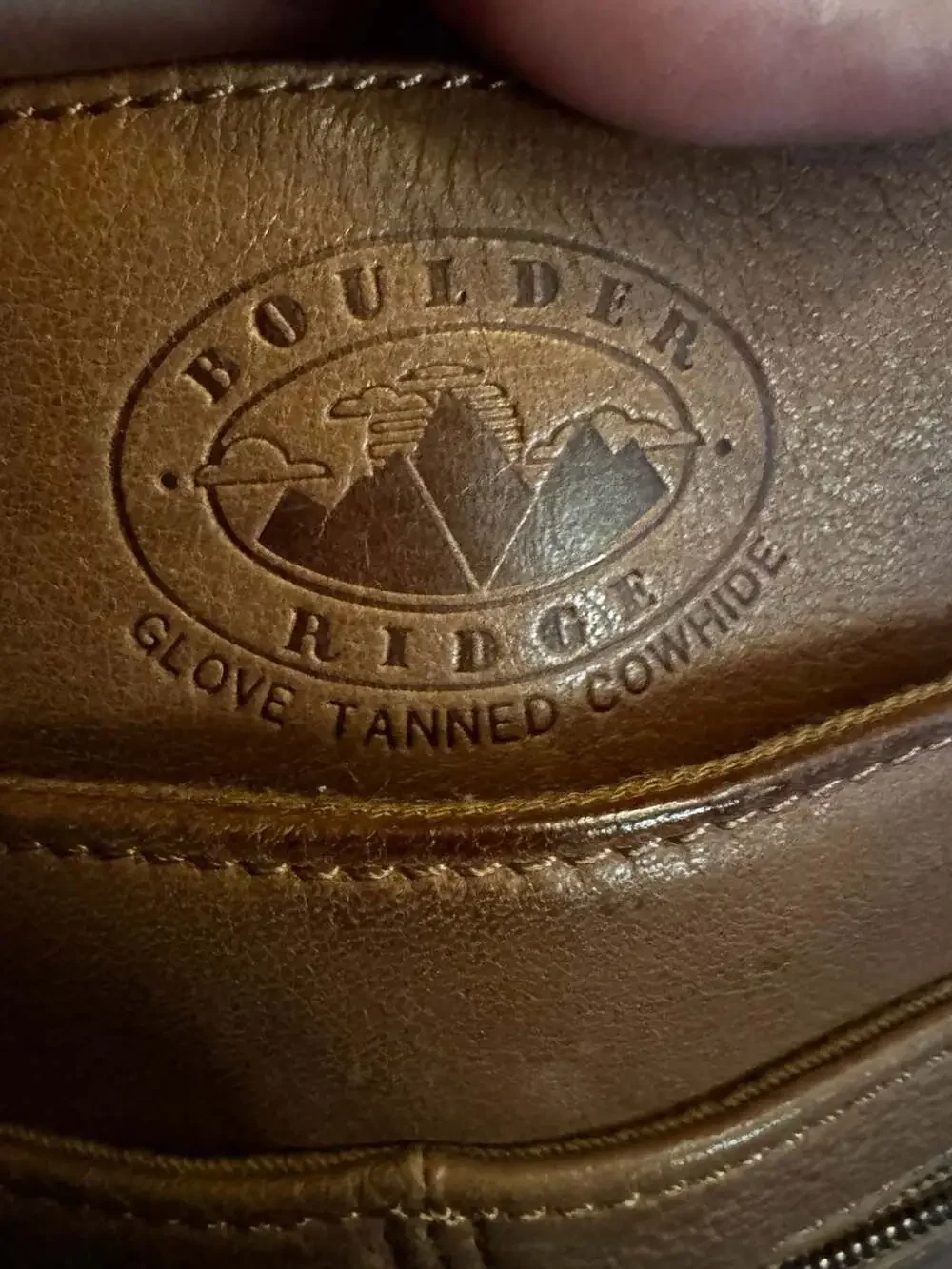 Vintage Boulder Ridge Leather Glove Tanned Leather Briefcase Shoulder Bag Tan